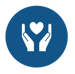 icon of two hands and heart icon of two hands and heart