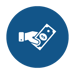 icon of hand with money icon of hand with money